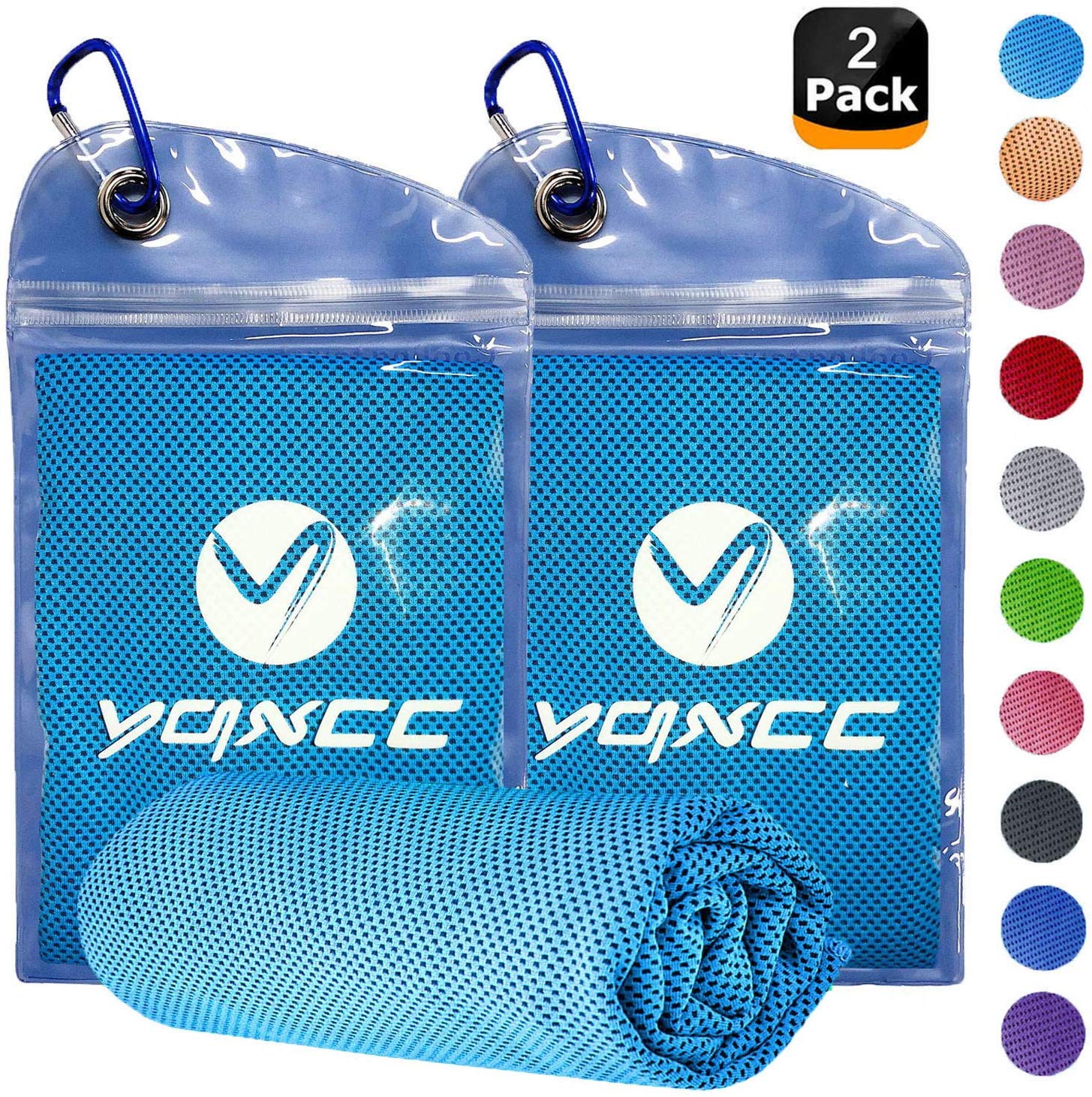 YQXCC 2 Pack Cooling Towel (120×30 cm) Ice Towel for Neck, Microfibre