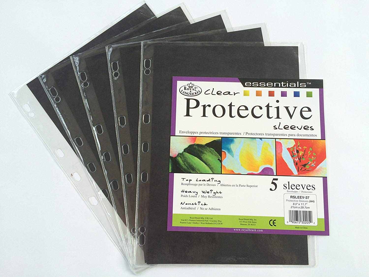 Royal & Langnickel clear portfolio display sleeves A4 size - pack of 5, Black - Image 2