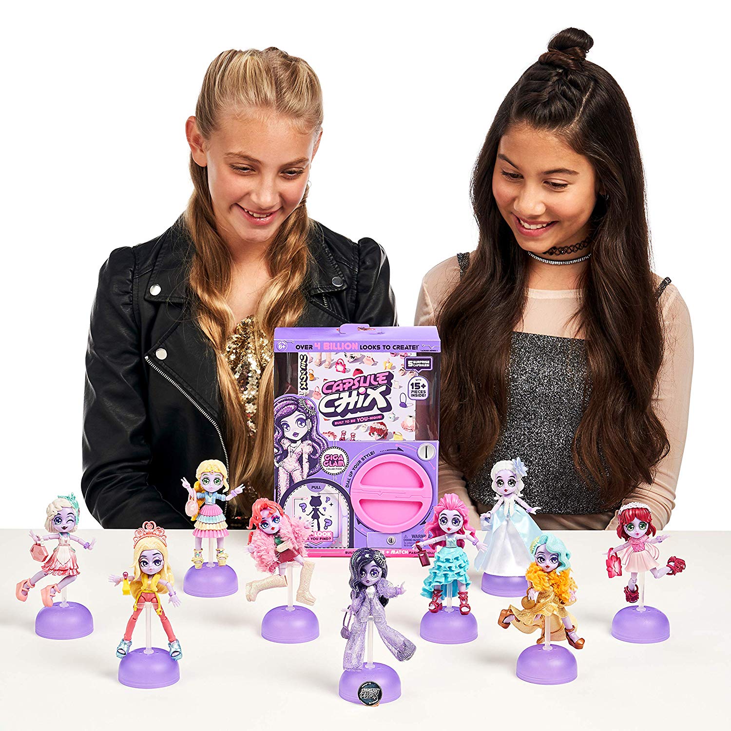 Capsule Chix Giga Glam Collection, 4.5 Inch Doll with Capsule Machine Unboxing and Mix and Match Fashions and Accessories - Image 4