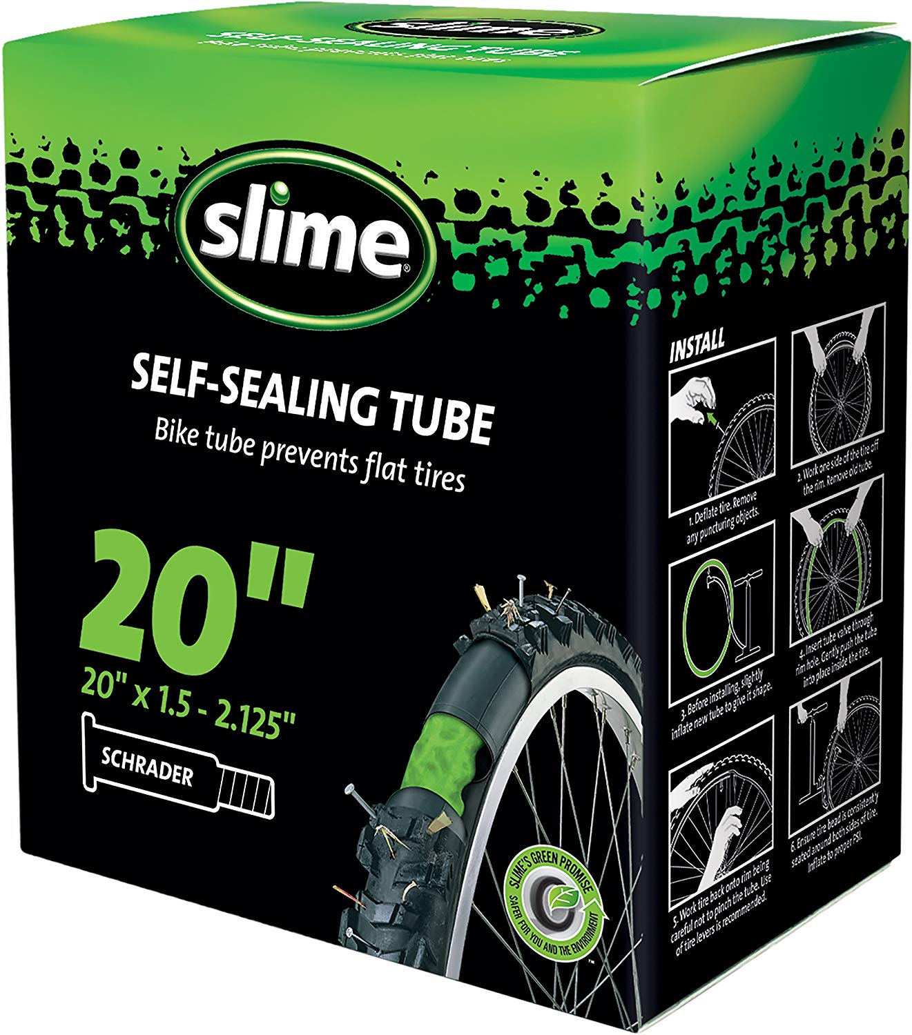 Slime 30058SL Bike Inner Tube with Slime Puncture Sealant, Self Sealing, Prevent and Repair, Schrader Valve, 20" x 1.5-2.125" - Image 3