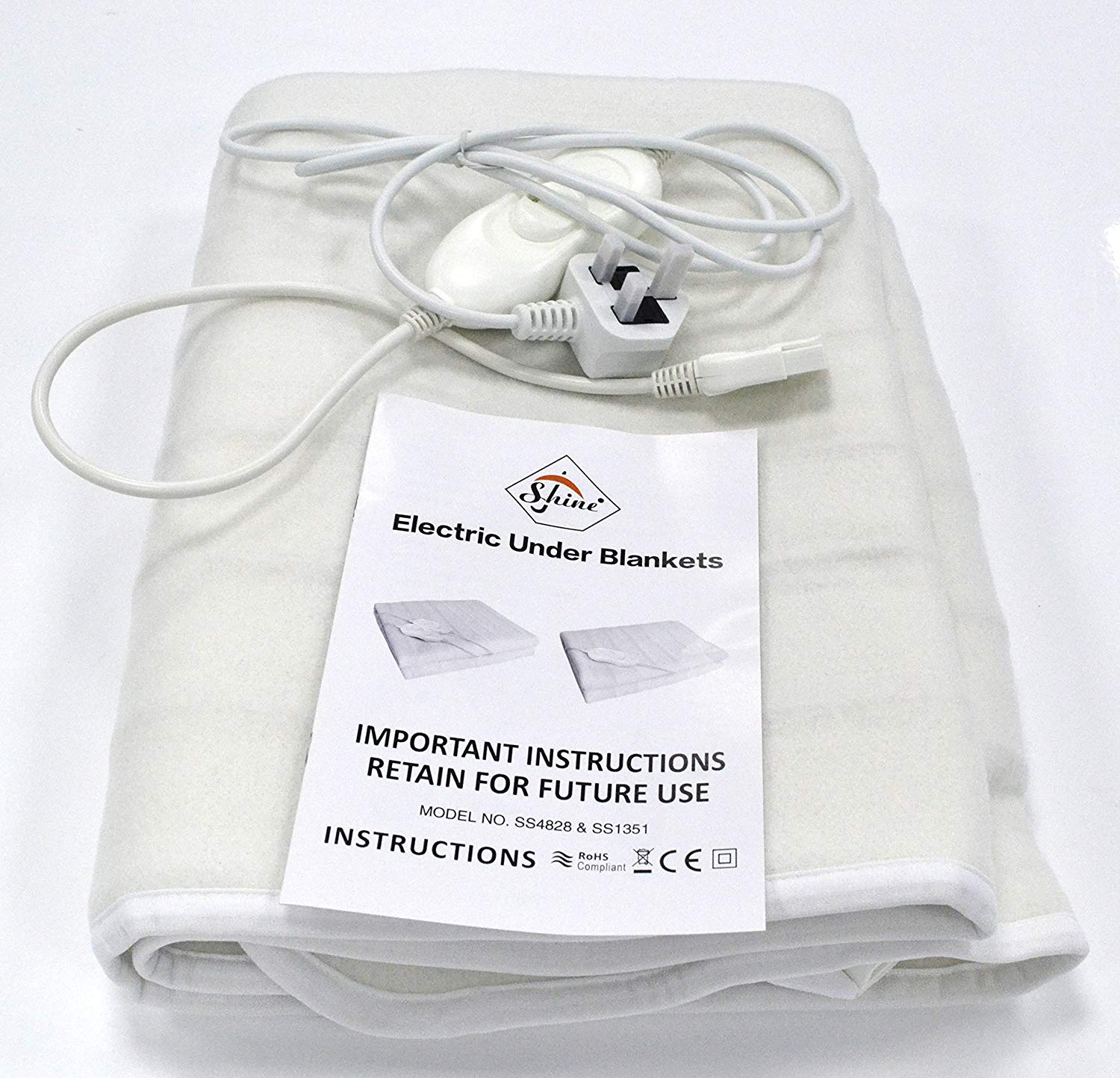 SHINE Supreme comfort electric heated blanket underblanket, Machine washable, heat control