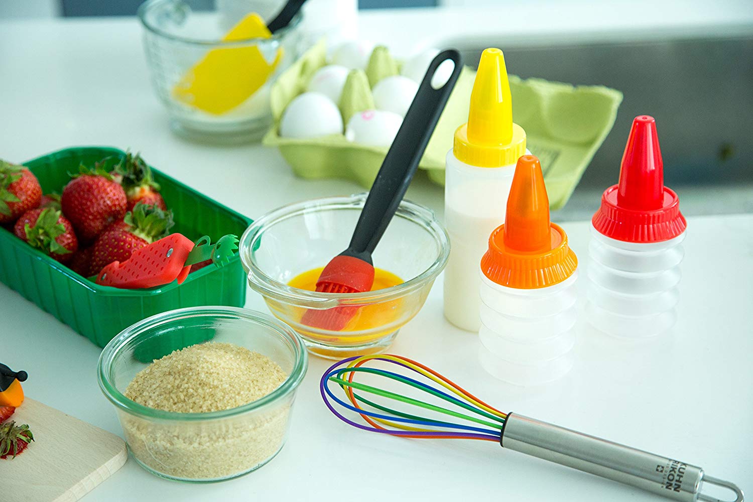 KUHN RIKON 22265 Whisk, Small 8" / 22 cm, Silicone, Rainbow-Coloured, Multi-colour, 22.2 x 4.7 x 4.7 cm - Image 3