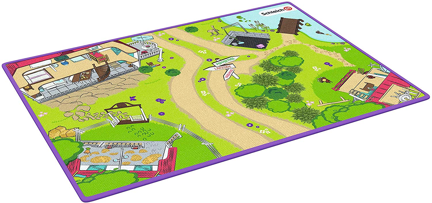 SCHLEICH 42465 Horse Club playmat Horse Club Toy Playset Accessory for children aged 5-12 Years, Multicoloured, 133 x 92 x 0,5 cm