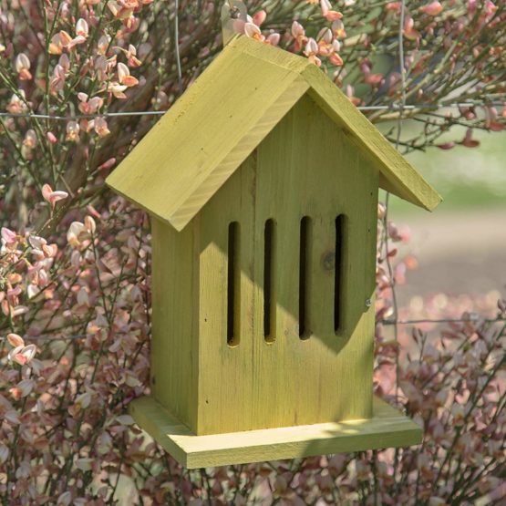 Relaxdays Hanging Butterfly House, Insect Hotel for the Garden or Balcony, Peacock Butterfly, HxWxD: 25.5 x 18.5 x 12 cm, Green - Image 2