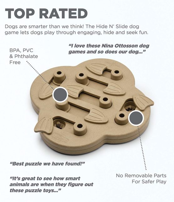 Nina Ottosson by Outward Hound Dog Hide N' Slide Tan Interactive Treat Puzzle Dog Toy - Image 3