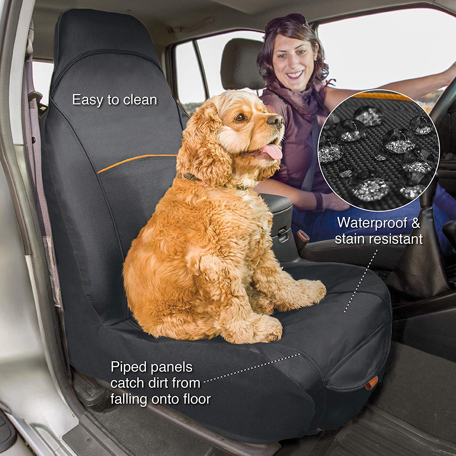 Kurgo car seat cover for bucket seats dog and pet front seat cover