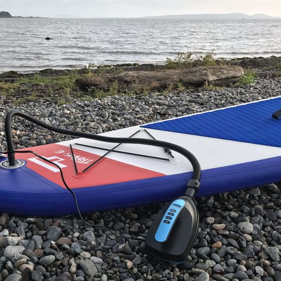 Seamax SUP Electric Air Pump for Inflatable Paddle Board, Max 20 PSI, Additional Fittings Included, Pro Edition Built in Temperature Sensor and Voltage Meter - Image 4