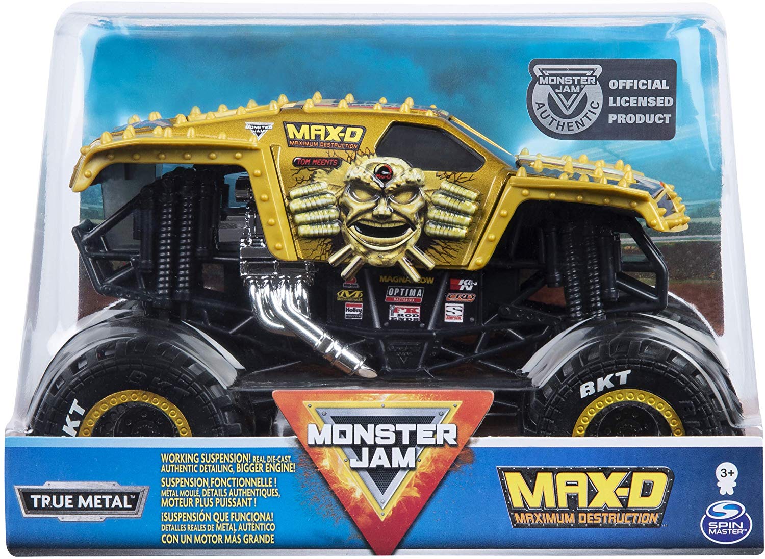 Monster Jam Official Max D Monster Truck, Die-Cast Vehicle, 1:24 Scale, Multicolored, Medium