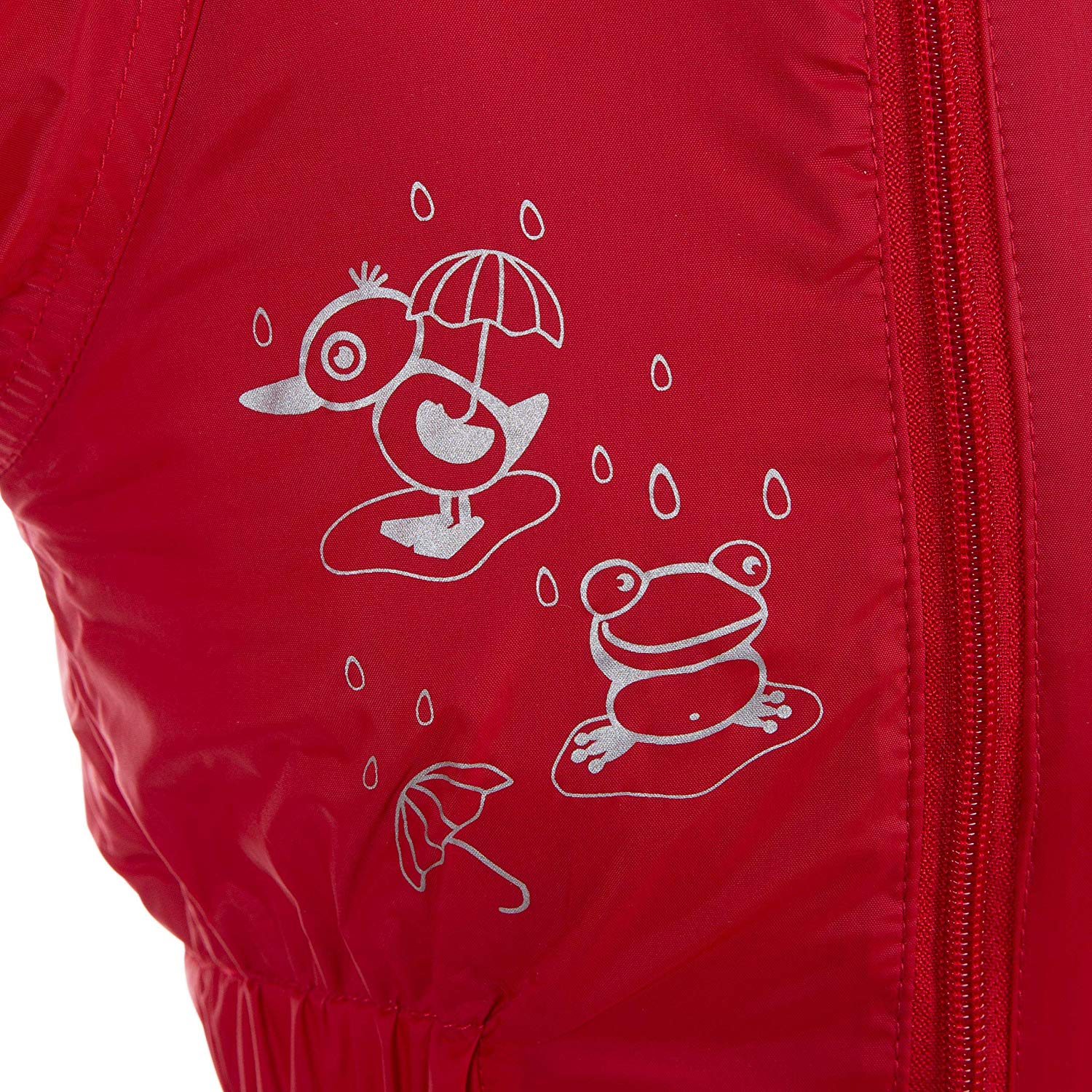 Trespass Babies Rain Suit Hooded All in One Breathable Dripdrop, Signal Red, 6-12 - Image 3