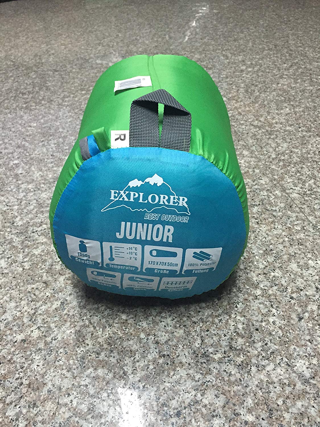 Explorer Junior 4630 Children's Mummy Sleeping Bag 170 x 70 x 50 cm Blue / Green, Multi-Coloured - Blue / Green - Image 3