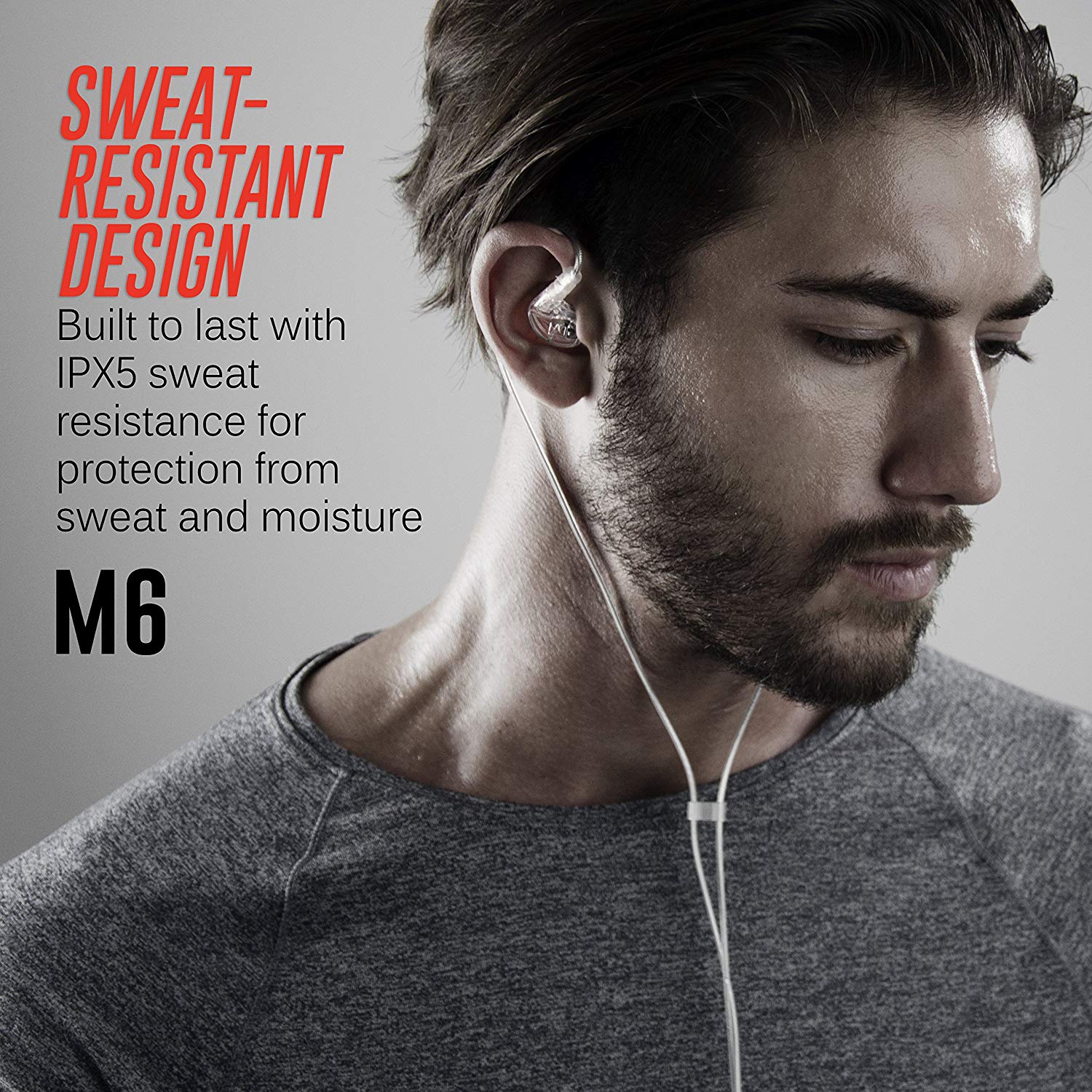 MEE audio M6 Sport Wired Earbuds, Noise Isolating In Ear Headphones, Sweatproof Earphones for Running/Gym/Workouts - Image 4