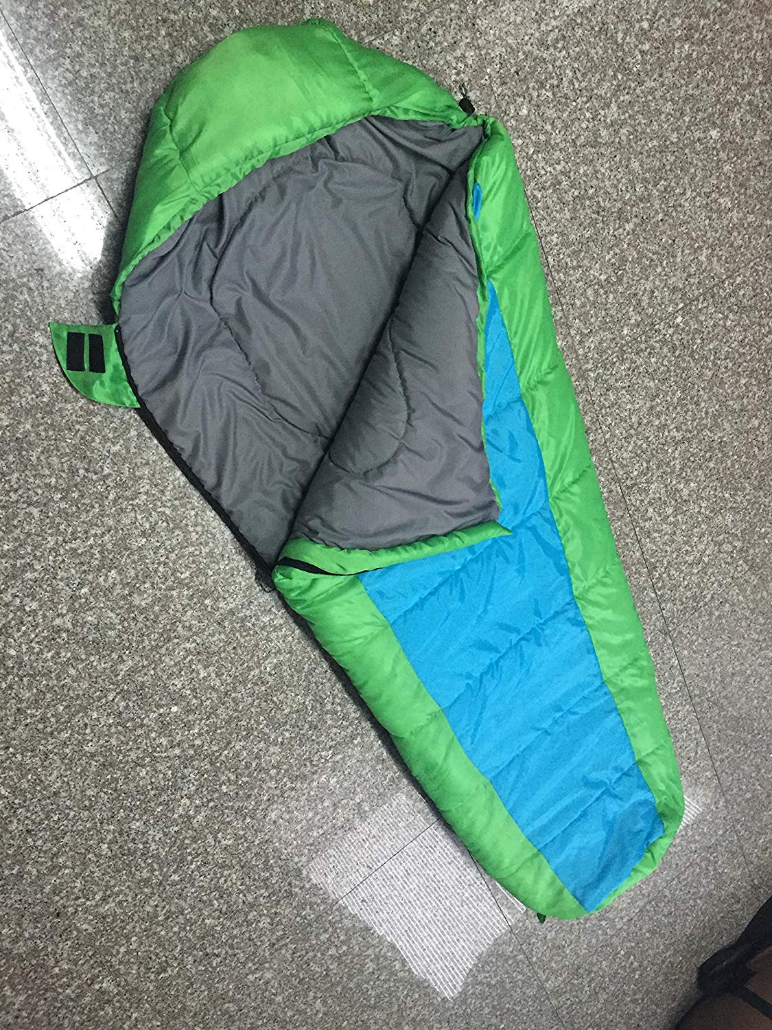 Explorer Junior 4630 Children's Mummy Sleeping Bag 170 x 70 x 50 cm Blue / Green, Multi-Coloured - Blue / Green - Image 4