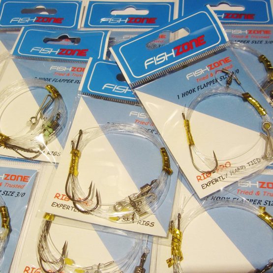 Fishzone RIG PRO SERIES - 10 Packs of Single Type Commercial Quality FLAPPER Ready Tied Rigs - Ideal for Sea and Shore Fishing (1, 2 and 3 hooks available) - Image 3