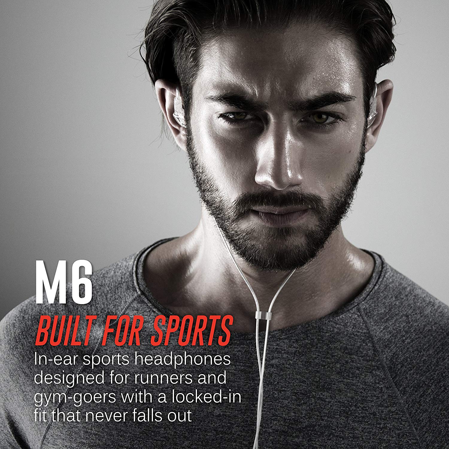 MEE audio M6 Sport Wired Earbuds, Noise Isolating In Ear Headphones, Sweatproof Earphones for Running/Gym/Workouts - Image 2